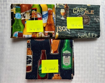 Fabric Destash -  3 Piece Beer, IPA, Craft Beer, Beer Bottles Bundle - See Picture for actual measurements - Ready to Ship