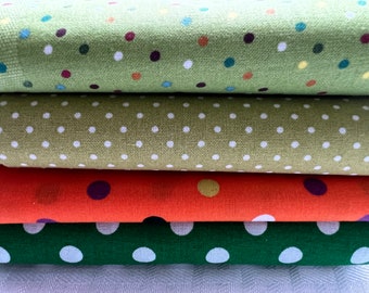 Fabric Destash -  Mixed Polka Dots Bundle - See Picture for actual measurements - Ready to Ship