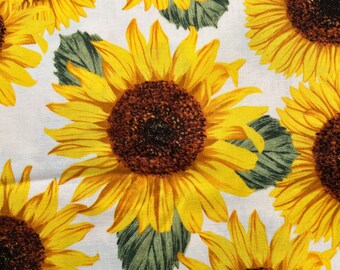 Fabric Destash -  Sunflowers, Flowers - 1 yard -  Ready to Ship