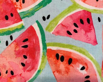 Fabric Destash -  Watermelon, Watermelon slices, Fruit - 1 Yard x 42 ins wide