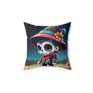 Little Boy Sugar Skull Pillow, Sugar Skull, Little Boy Pillow, Home Decor