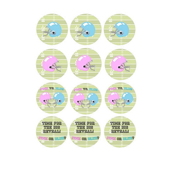 Items similar to Gender Reveal Football Cupcake Toppers PRINTABLE on Etsy