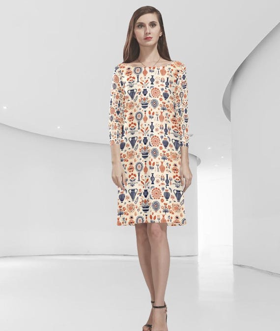 cream floral shift dress THML: Put Together Pretty Cream Embroidered Shift Dress, Small - The Mint Julep Boutique
