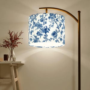 Toile Chinoiserie Vintage Lamp | Classic Blue White Floral Toile Vintage Home Décor | House warming Gift Decoration | Floor Lamp Light
