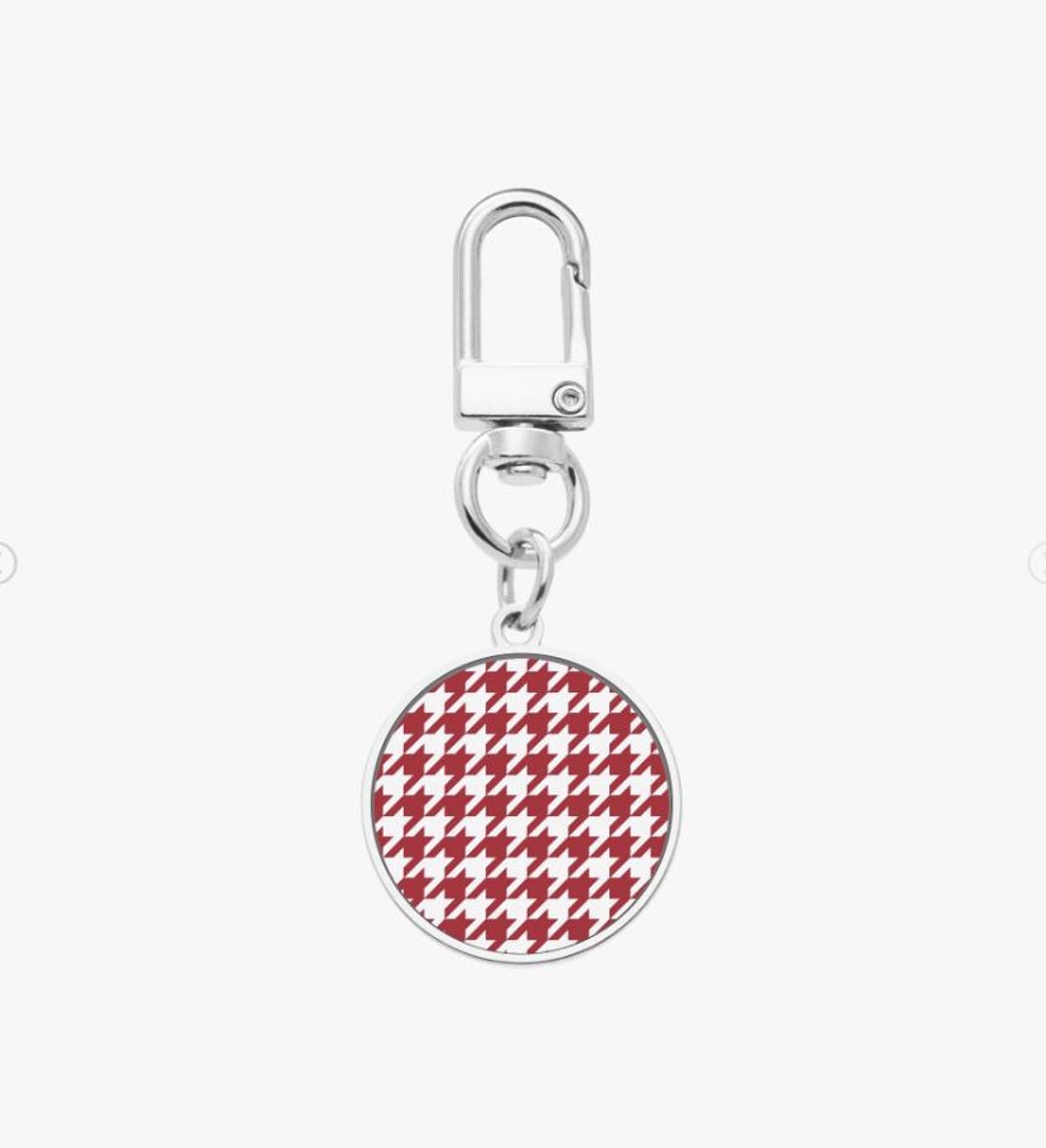 Houdsooth Key Rings Red Houndstooth Key Chain- Retro Design Key Ring- MCM Key Holder - Etsy
