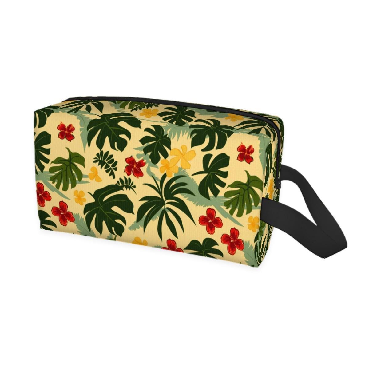 Vintage Hawaiian Print Toiletry Bag - Vegan Leather Flight
