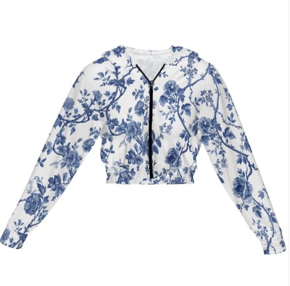 Mcm Knitwear Mcm Sweatshirt Damen Blue White Toile De Jouy Hoodie