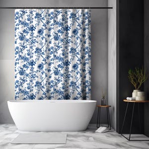 Toile De Joy Shower Curtain, Vintage look Curtain- Retro Shower Liner - Toile Shower Curtain - Bathroom Shower Liner, French country curtain