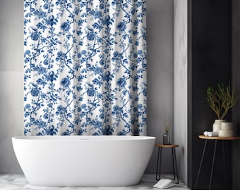 Toile De Joy Shower Curtain, Vintage look Curtain- Retro Shower Liner - Toile Shower Curtain - Bathroom Shower Liner, French country curtain