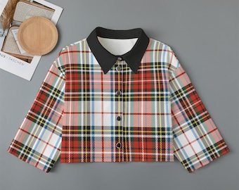 Tartan Plaid Cropped Jacket- Vintage Retro Mid Century Short Jacket- 1970s 1960s Ladies MCM Suit Jacket