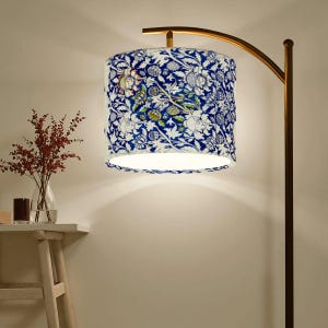 Chinoiserie Vintage Toile Lamp | Classic Navy Blue  Floral Toile Vintage Home Décor | House warming Gift Decoration | Floor Lamp Light