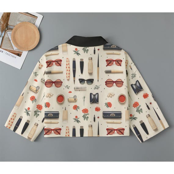 Vintage Mode-Accessoire Kurzjacke Retro Mid Century Kurze Jacke