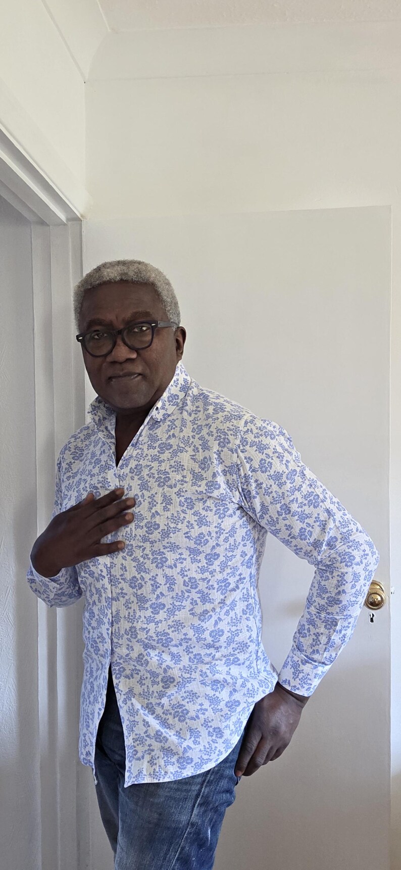 White Flared Sleeves Linen Shirt