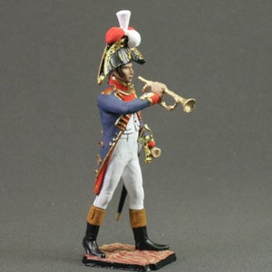 Painted Tin Soldier Size 54 mm, scale 1/32 historical miniature. Napoleonic wars, Grenadier regiment musician of orchestra  France