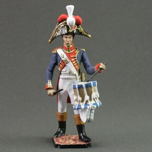 Painted Tin Soldier Size 54 mm, scale 1/32 Military-historical miniature. Napoleonic wars, Grenadier regiment musician of orchestra France