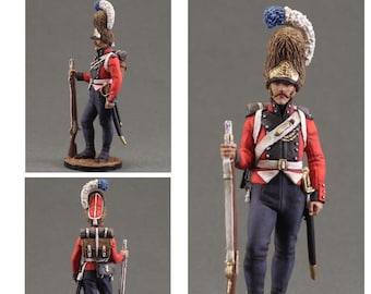 Painted Tin Soldier Figurine: Napoleonic Grenadier, 54mm Scale