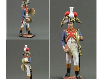 Painted Tin Soldier: Napoleonic Wars Grenadier Cymbalist (54mm, 1/32 Scale)