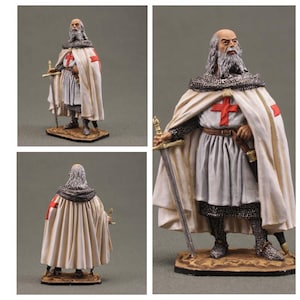 塗装済みミニチュア 28 mm - テンプル騎士団の騎兵、フィギュア 12 体