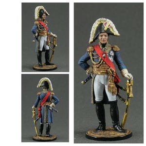 Tin soldier in painting Size 54 mm, scale 1/32 Military-historical miniature. Napoleonic wars, Marshal Louis-Nicolas Davout, France