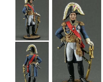 Tin soldier in painting Size 54 mm, scale 1/32 Military-historical miniature. Napoleonic wars, Marshal Louis-Nicolas Davout, France