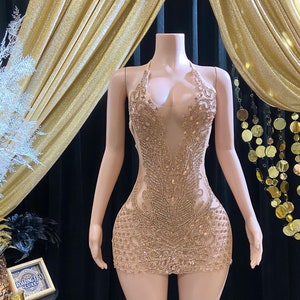 Gold Diamond Dress Etsy