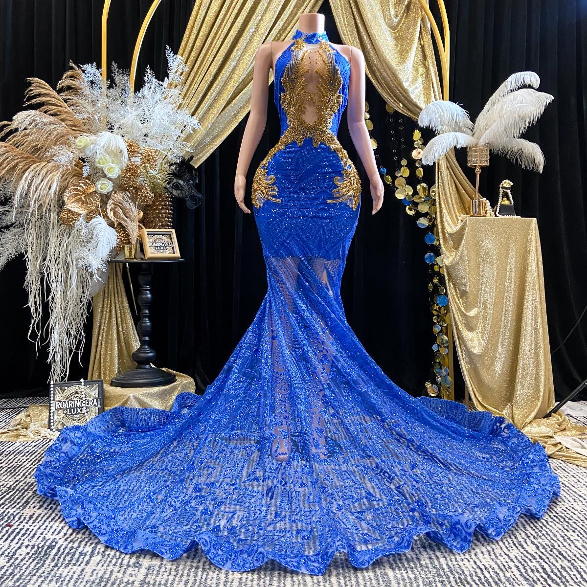 Royal Blue and Gold Dresses for Women