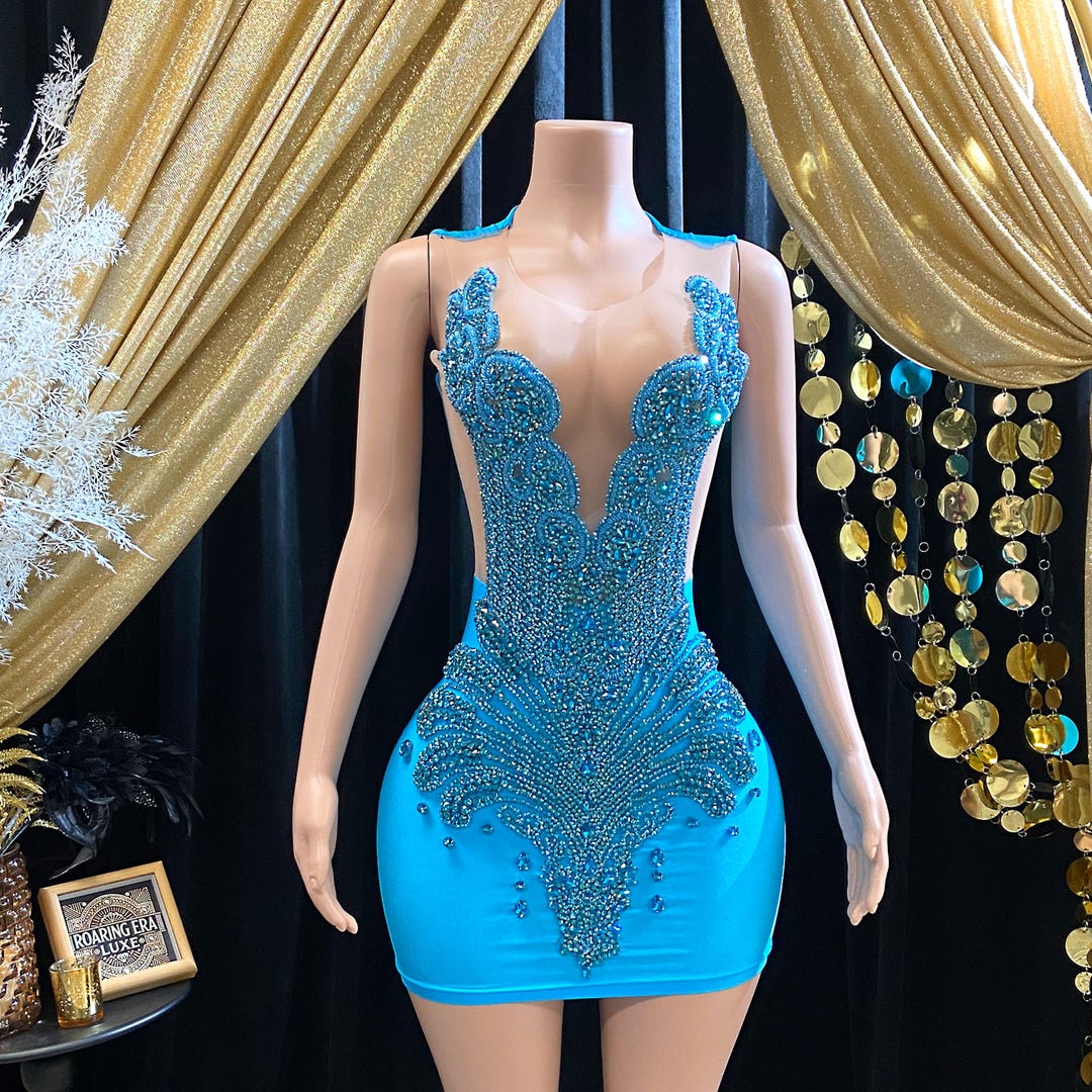 パーティードレス Crystal Embellished Cutout Blue Cocktail Dress il_1080xN.6265148621_b5xq.jpg