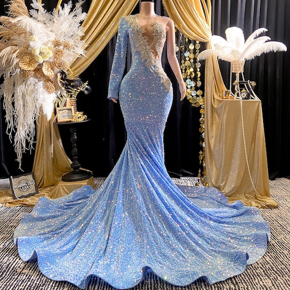 Crystal Mermaid Gold Raining Effect Dress Crystal Mermaid Gold Raining Effect Dress