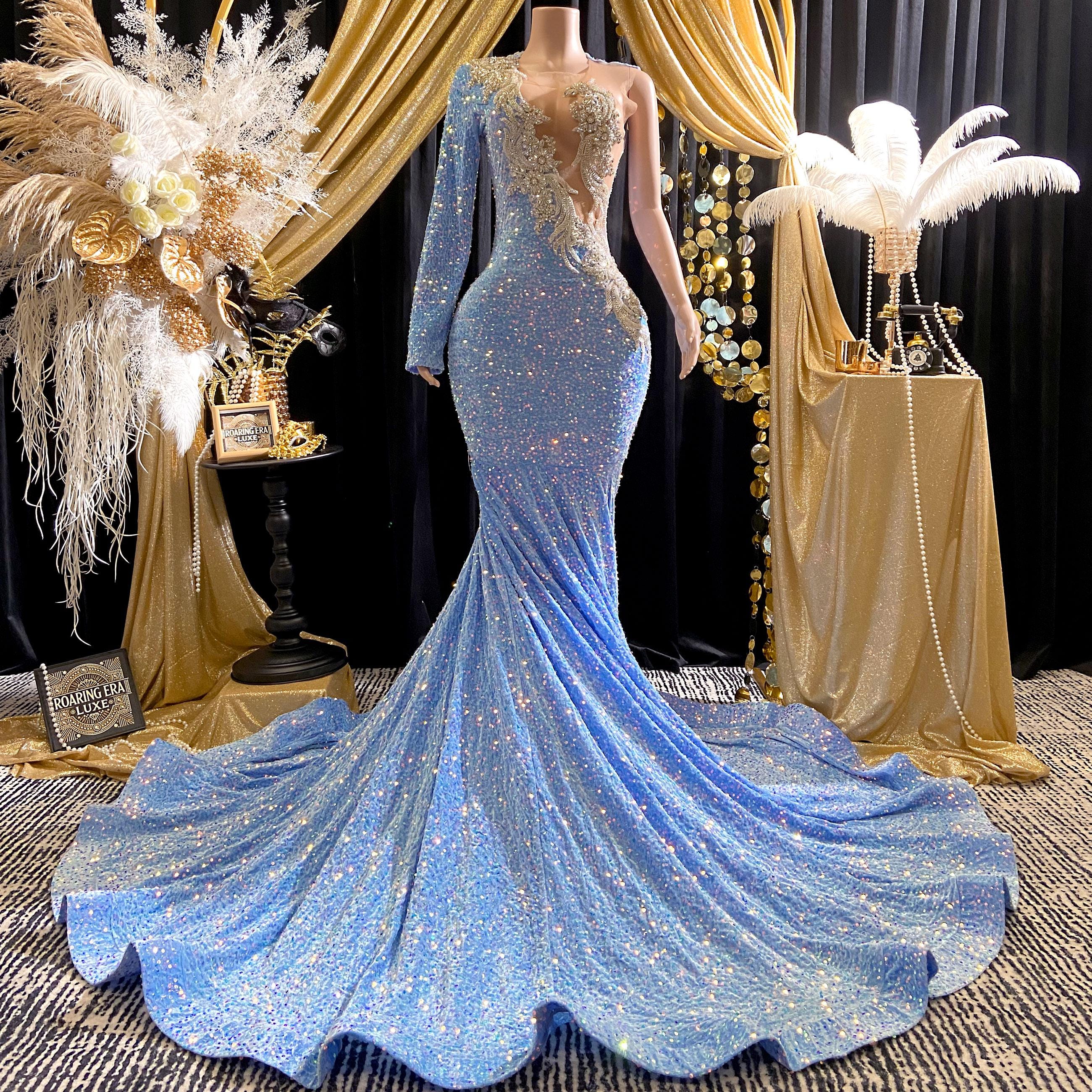Crystal Mermaid Gold Raining Effect Dress Crystal Mermaid Gold Raining Effect Dress
