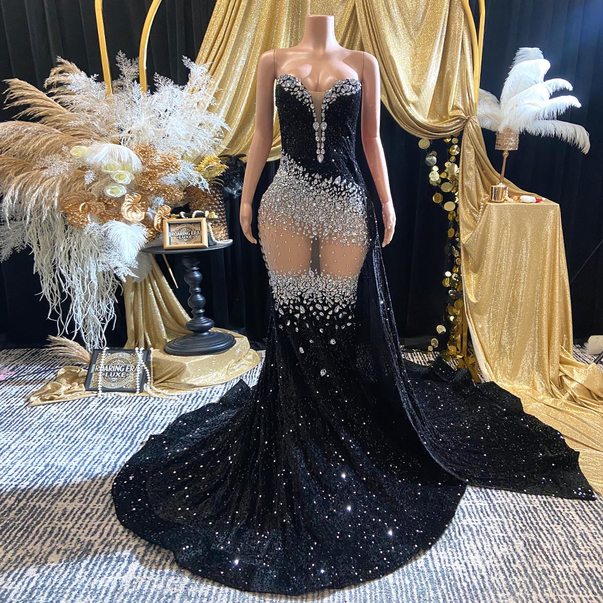 Black Diamond Prom Dress Sheer - Etsy Black Diamond Prom Dress Sheer - Etsy