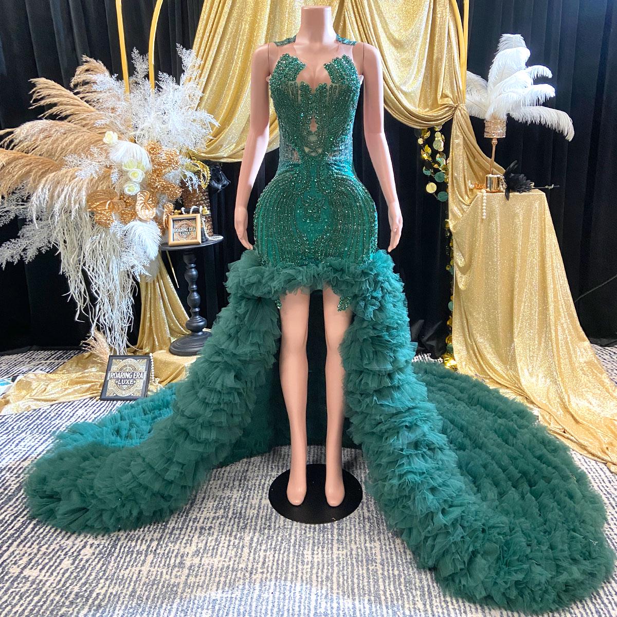 Sexy Emerald Green and Gold Dress - Etsy Canada