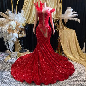 Gold Crimson Gown - Etsy