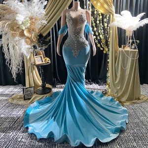 turquoise color prom dress A-Line V-Neck Split Tulle with Appliques PG763 US8 / Turquoise length skirt Turquoise Prom Dress - Etsy