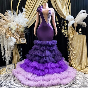 Satin Royal Purple Mermaid Dress - Etsy