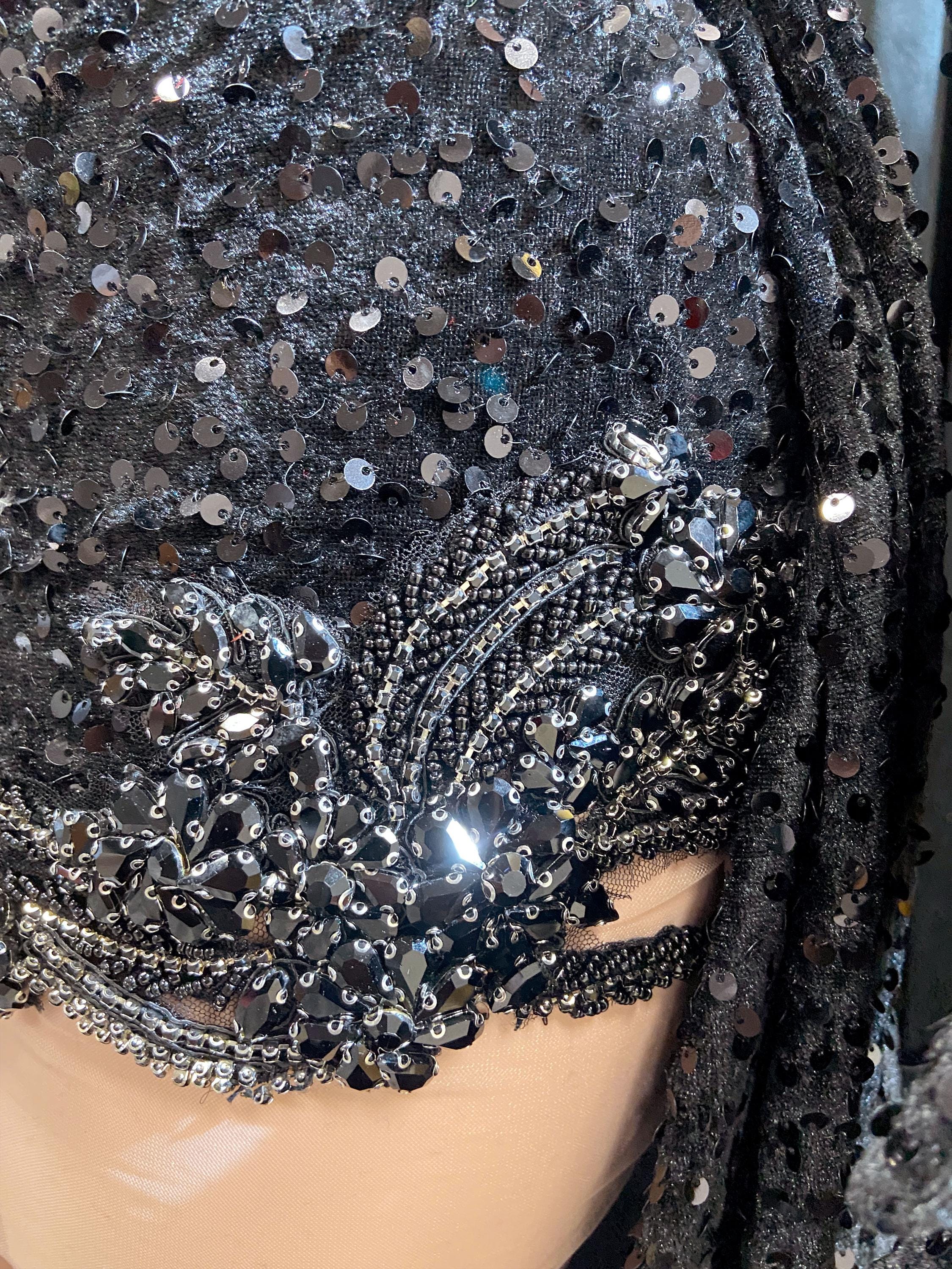 Black Rhinestone Birthday Dress - Handmade Haute Couture Gown With Crystal  Embellished Bodice - Perfect Appliqu Special Holiday Occasions - Etsy