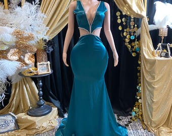 Hunter Green Velvet Couple Set: Bespoke Suit & Mermaid Dress - Etsy