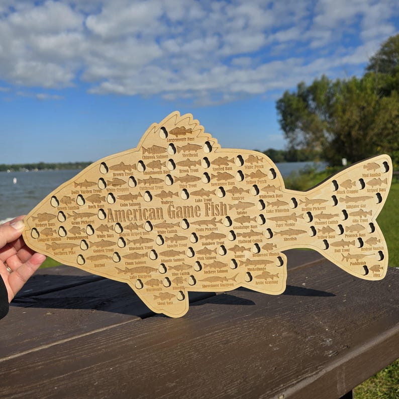 American Game Fish Sign| Fishing Log Gift for Fisherman| Freshwater USA ...