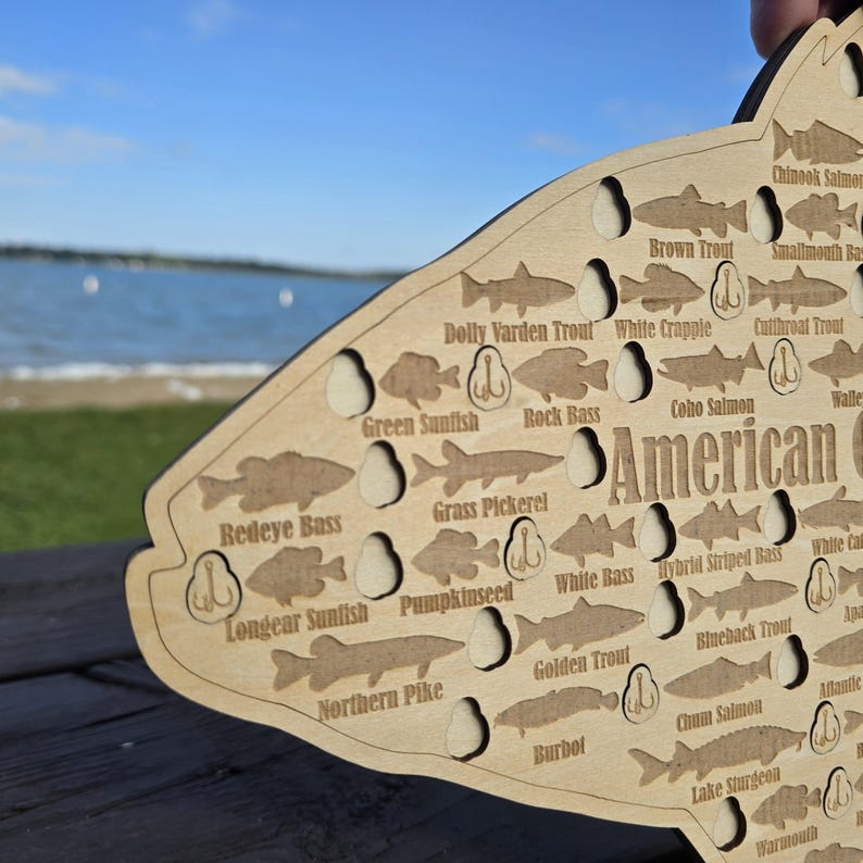American Game Fish Sign| Fishing Log Gift for Fisherman| Freshwater USA ...