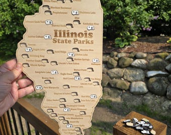 Illinois State Parks Map- With camper cutouts to track which parks you've visited!