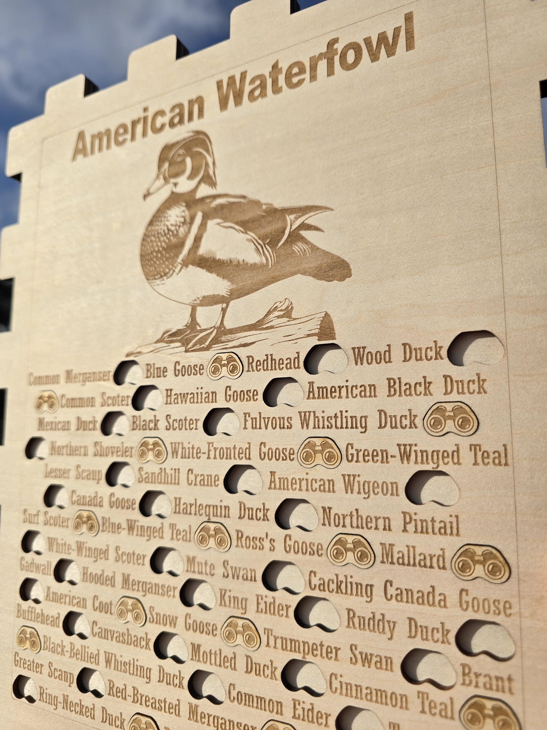 Tracker Waterfowl Rack Birding Tracker- Waterfowl Species Check List| Use the Binocular ...