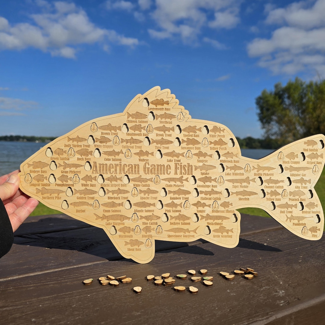 American Game Fish Sign| Fishing Log Gift for Fisherman| Freshwater USA ...