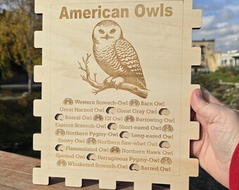 Birding Tracker- Owl Species Check List| Use the binocular cutouts to mark the species you've seen/photographed! Birder's tracking log
