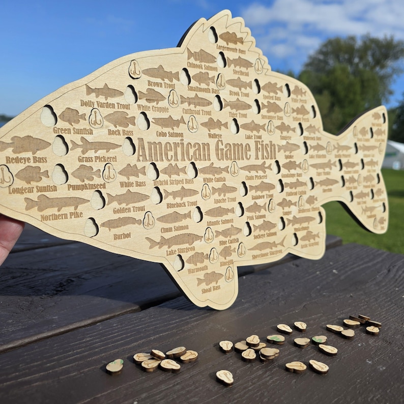 American Game Fish Sign| Fishing Log Gift for Fisherman| Freshwater USA ...