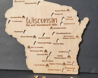 Wisconsin Ski and Snowboard Hills Map