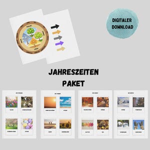 Seizoenenklok I Seizoenen Montessori I Seizoenenwiel I Seizoenen leren I Digitale download I Kleuterschool I PDF I Afdrukbaar