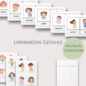 Tarjetas de emociones para niños I Montessori I Sentimientos infantiles I Tarjetas de emociones I Emociones infantiles PDF I Jardín de infancia y escuela I Imprimible