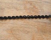 3 yards of Mod Vintage Trim - 70s New Old Stock Geometric Applique Fringe Trim Black Gimp