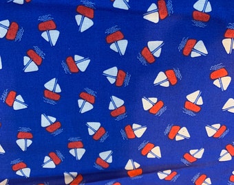 DESTASH fabric 2 Yards of Whimsical Novelty Little Bear Pilots in Blue Planes Tossed on a White Background Cotton Quilting Fabric