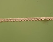 Peach Applique - 3 yards Vintage Fabric Lace Trim 70s New Old Stock