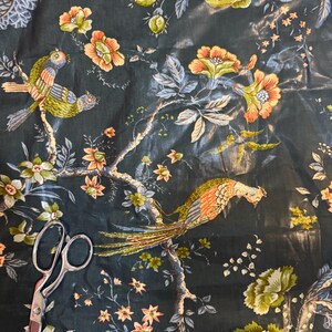 RESERVED Birds and Floral - Vintage Fabric Chintz Decorator